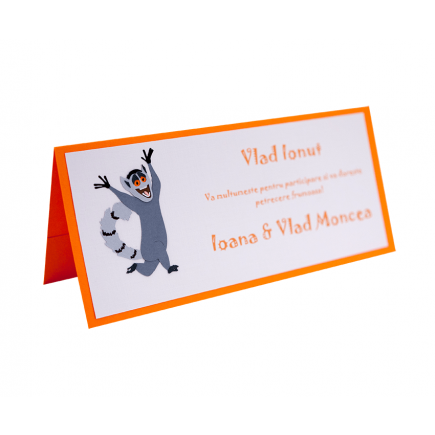 Card Asezare Botez Madagascar - King Julien